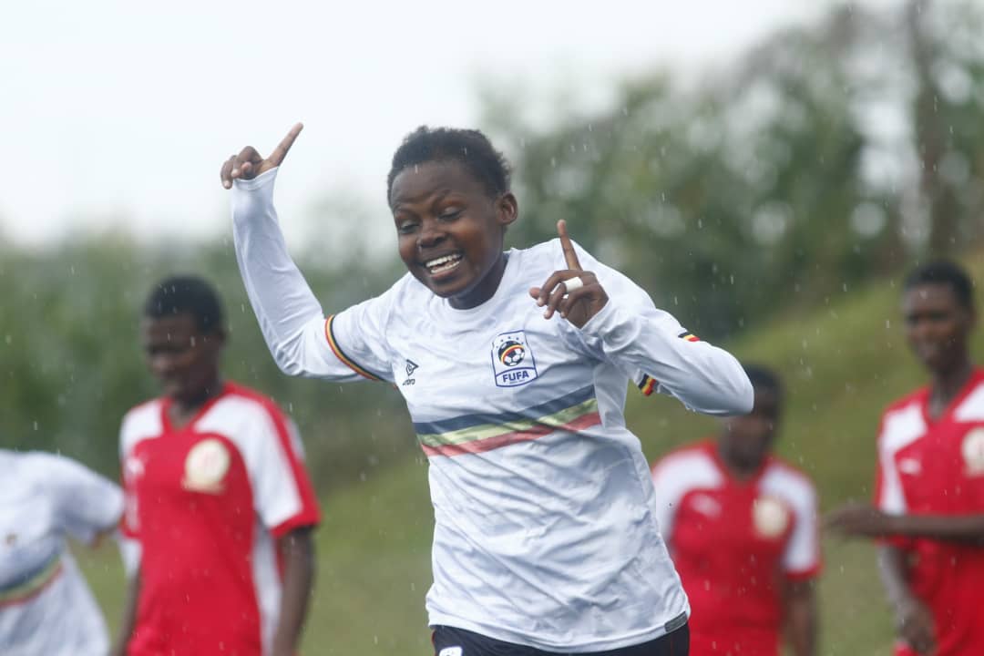 Hadija Nandago cerebrates a goal
